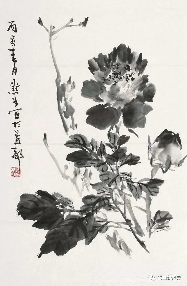 王雪涛画水墨牡丹,出神入化,令人拍案叫绝!