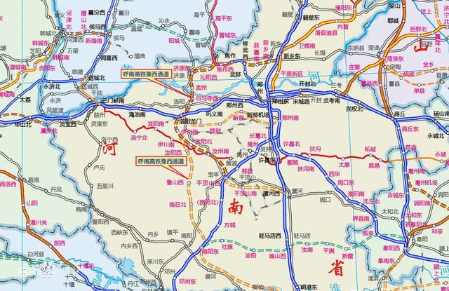 呼南高铁豫西通道位于河南省西部,往平顶山方向的线路走向为焦作-济源