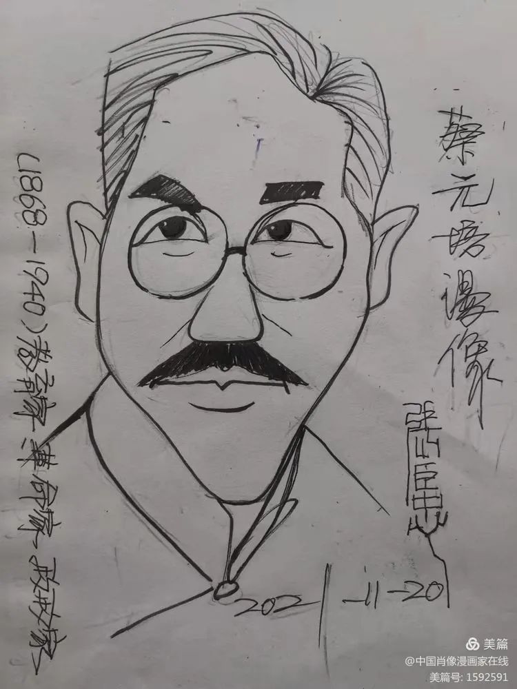 百年风云人物系列漫像蔡元培
