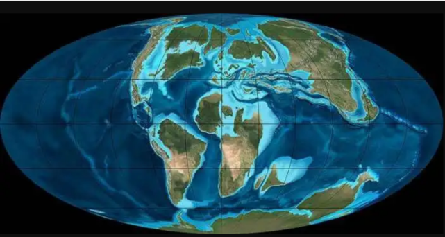 大约2.5亿年前的二叠纪,地球上所有的大陆都连成一片,史称盘古超大陆.