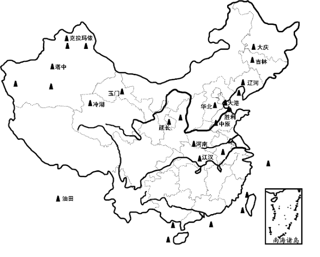 (2)我国大陆上已开发的油田,主要分布在东北,华北.