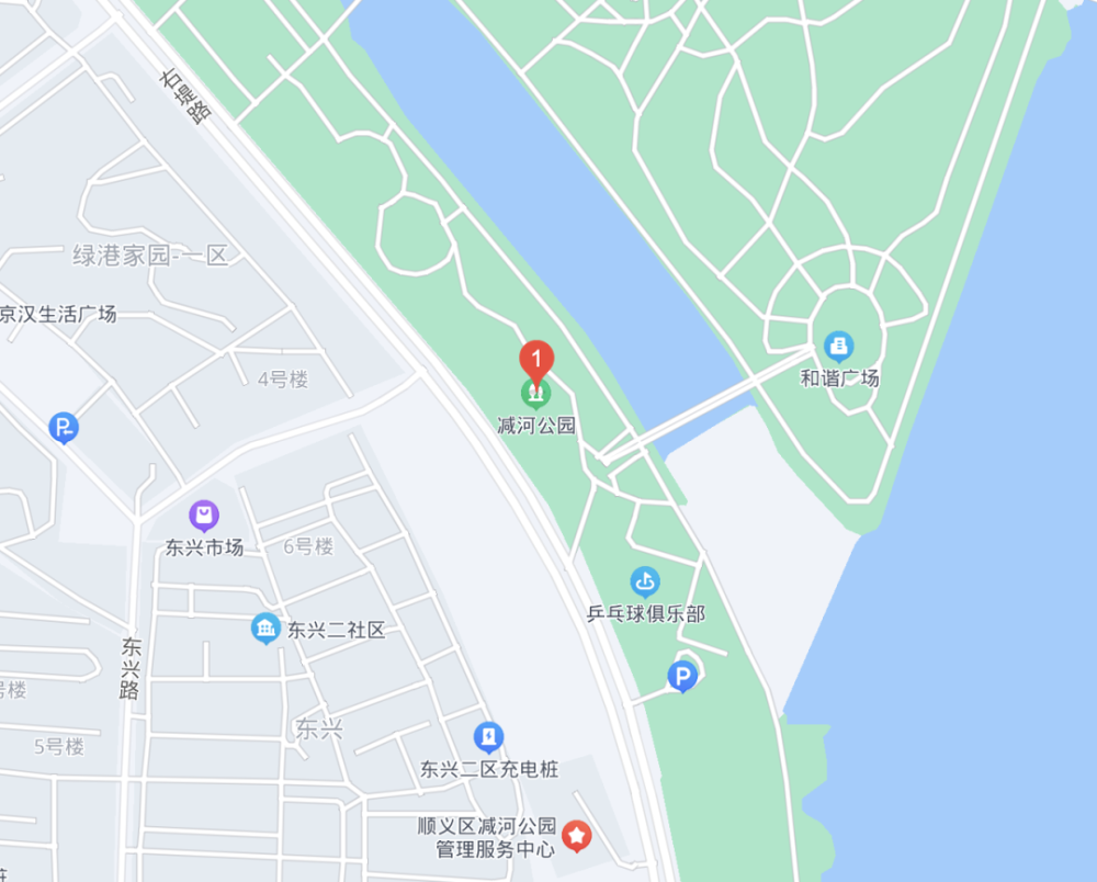 顺义区减河公园位于顺义区右堤路