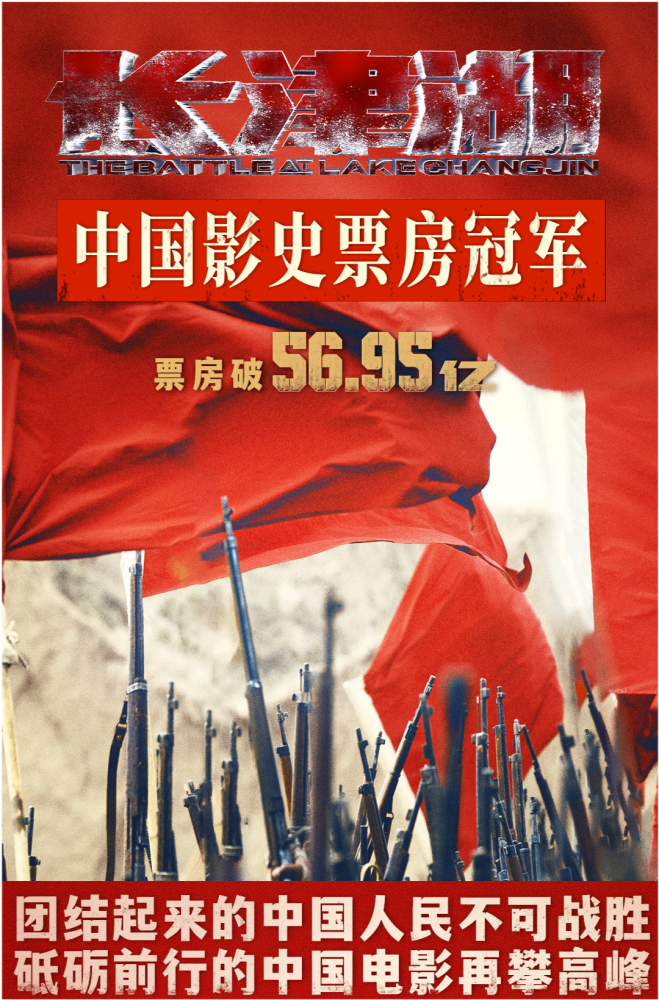 《长津湖》正式登顶票房冠军《战狼2》发图祝贺!