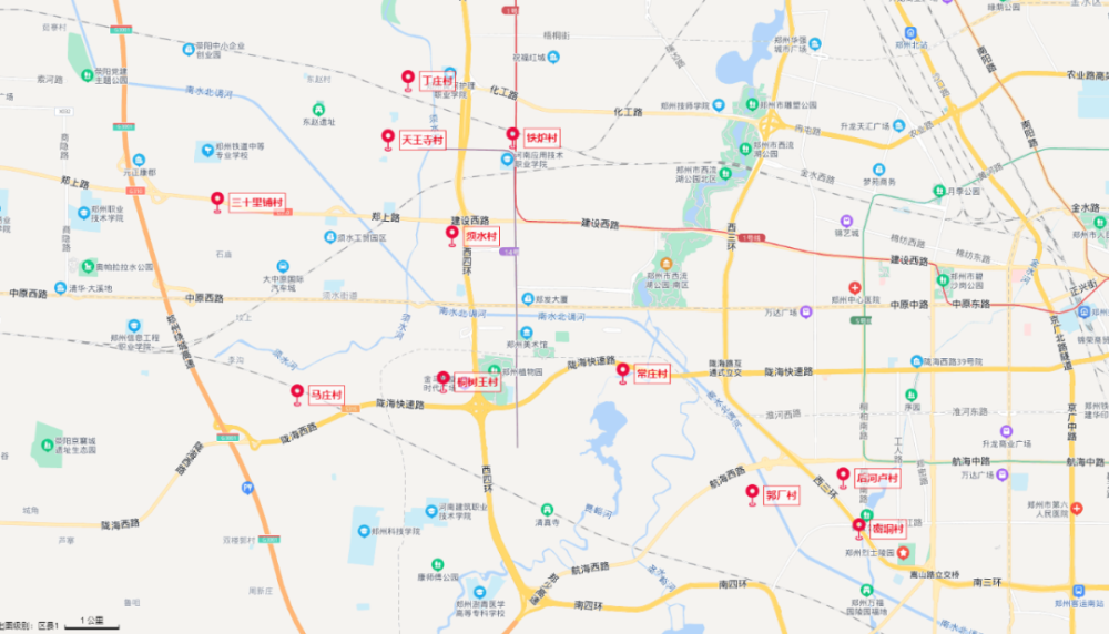 1082公顷,密垌村2.6785公顷.2 中原区西流湖街道办事处:常庄村5.