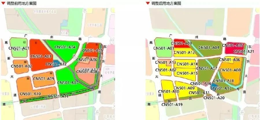 从区位看,cn501-a03,a12,a14地块位于广州路以南,高新大道以东,该地块