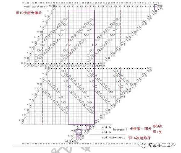 起叶子花,完全参照图解,搓板针部分照图解织出来很短,编织说明:用线跟