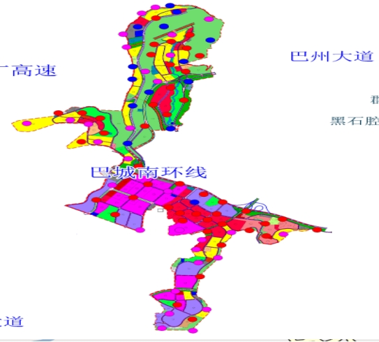 南坝片区站址分布图