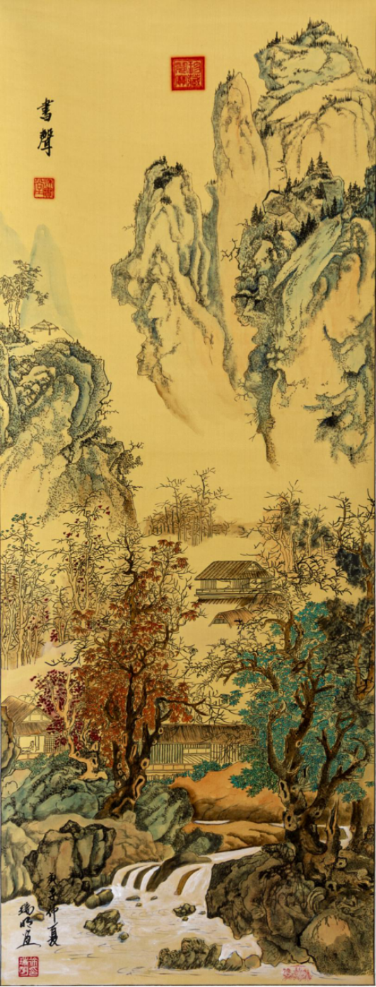 作品欣赏:徐瑞明,自喻"江海居士,当代沪上最负盛名的丝绢画画家.