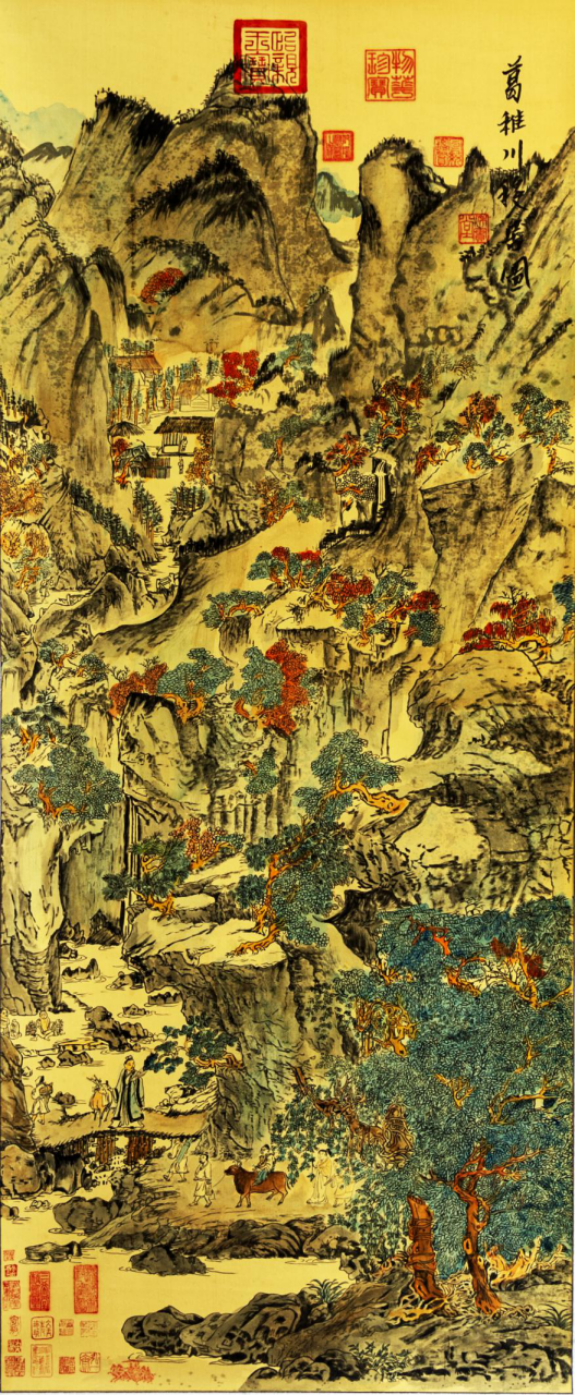 作品欣赏:徐瑞明,自喻"江海居士,当代沪上最负盛名的丝绢画画家.