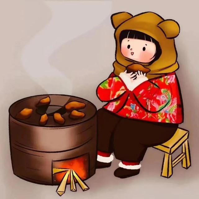 冬日烤红薯搞笑情侣头像