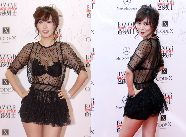 李菲儿穿超"短"款蕾丝裙,身材比例让人羡慕,但发型却有点显老