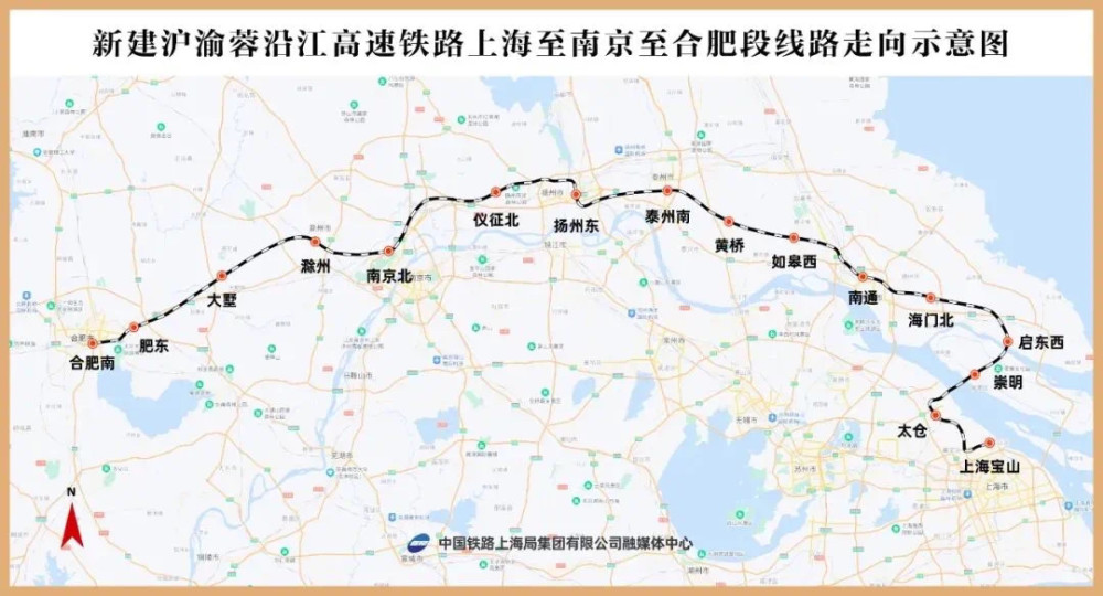 曝光北沿江高铁路线图来了共16座车站四站在南通