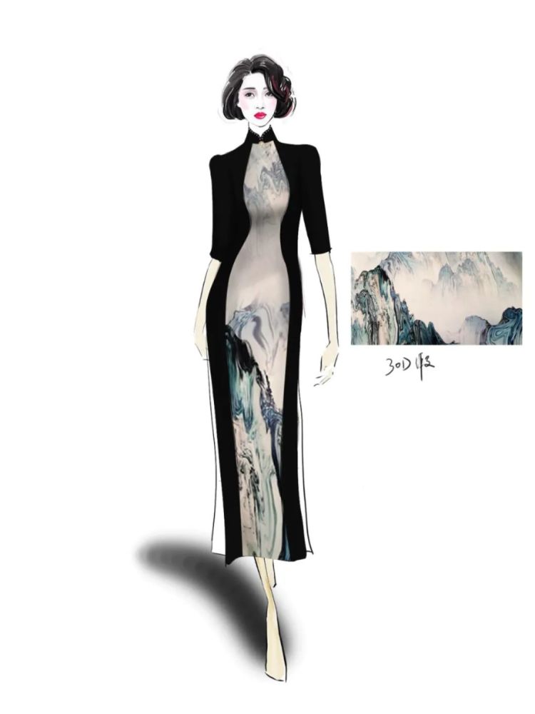 中国旗袍服装设计效果图160款