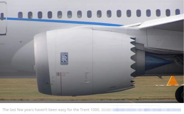 它是从trent 900发展而来,trent 900是空客a380选装的发动机.