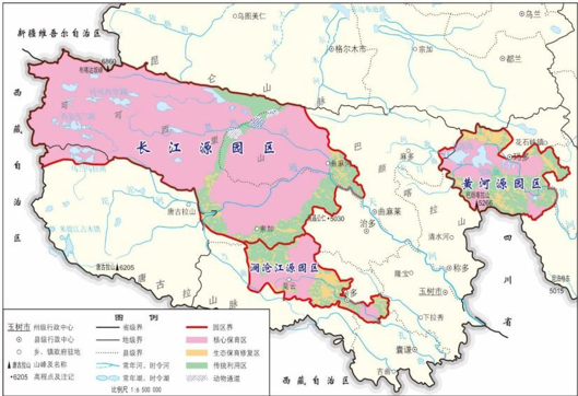 图为:三江源国家公园功能分区 邢小方和同事们提出的保护区模式被证实