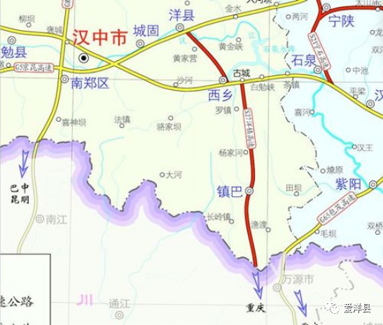 项目起于国道g5京昆高速西汉段龙亭(k1285 210)处,自北向南,在洋县黄