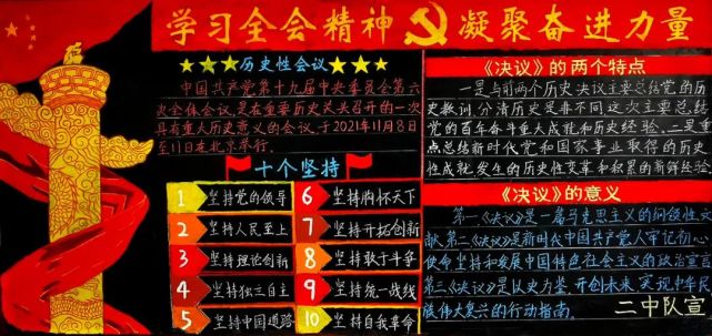 聚焦全会精神|主题板报制作,掀起学习贯彻十九届六中