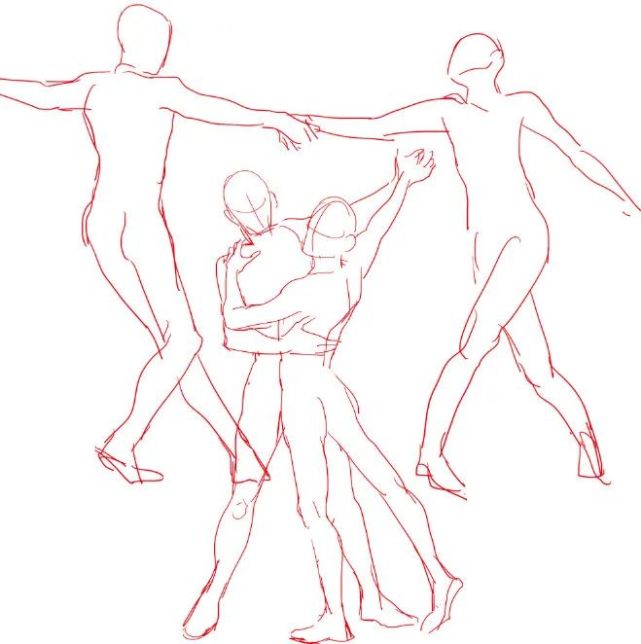 收藏向#绘画参考#双人舞蹈姿势画法参考676767