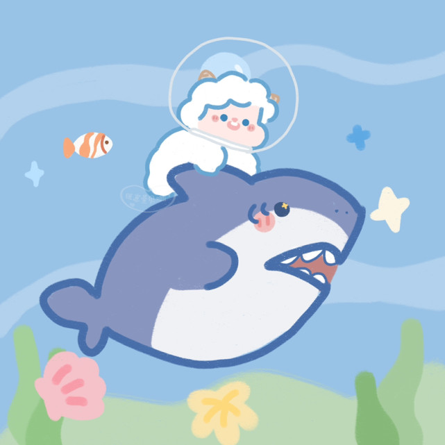 情头#去没人的岛摸鲨鱼的角