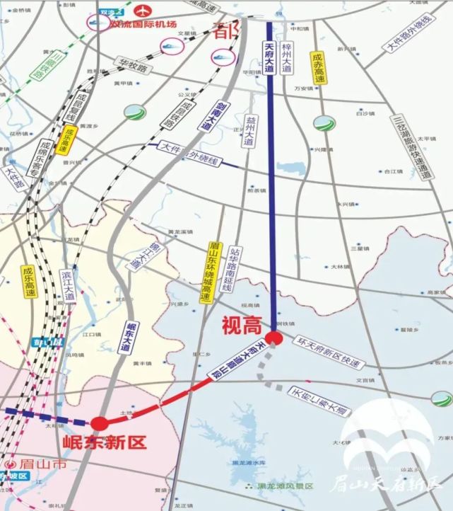 "梓州大道南延线"▲图源眉山天府新区● 路线全长:17.