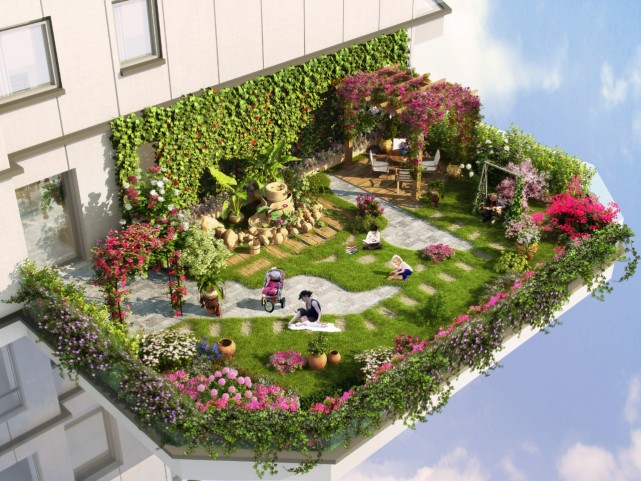 每家每户的房子都有一个空中花园,你会喜欢这样的房子吗?