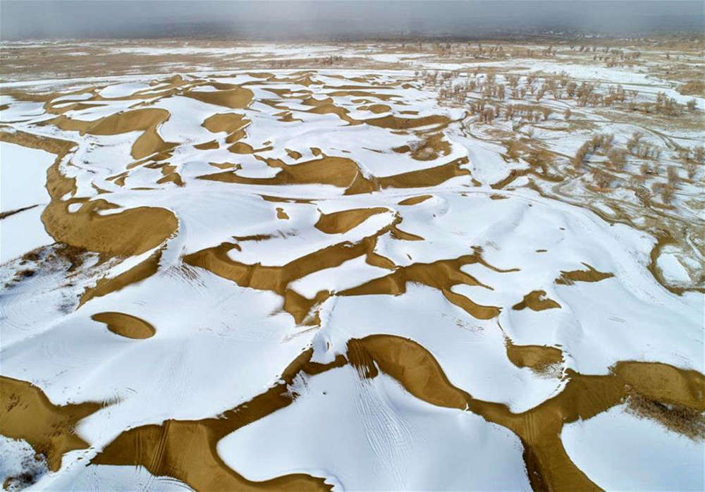 沙海变雪海塔克拉玛干沙漠下雪极端天气是怎么造成的