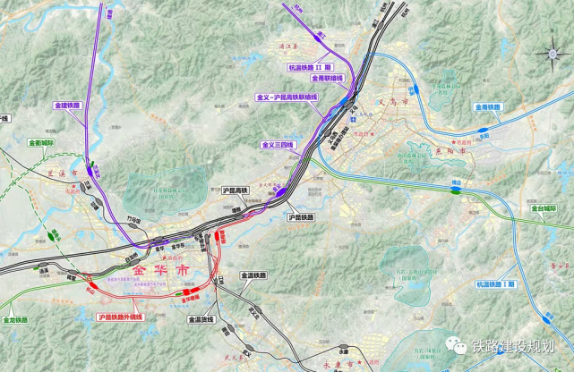 金华铁路枢纽总布置示意图▼义乌市铁路指挥部相关负责人表示,2022年