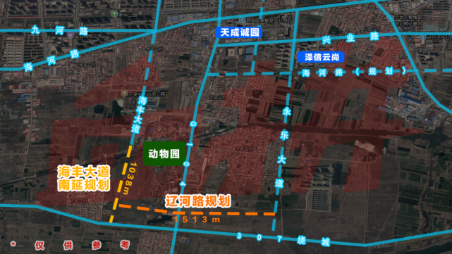 沧州市诚园二期北侧规划为东西向规划支路,位于九河路以南,兴业路以北