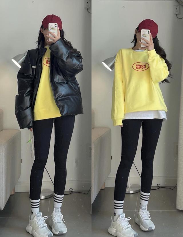 羽绒服 鲨鱼裤=2021年王炸组合,时髦显瘦又高级,冬天穿很好看