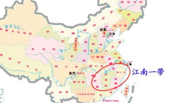 这时候,同样位于长江以南的湖南地区是不包含在"江南"之内的.