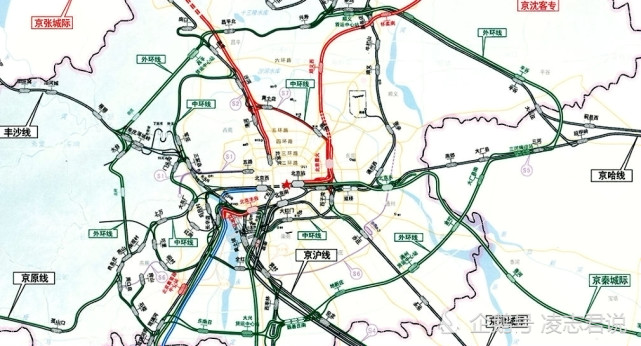 运煤列车从丰沙线过来通过丰双线进入双桥到京哈铁路