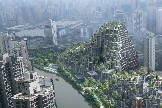 上海一奇葩建筑被称魔都空中花园居民楼上种植千棵树