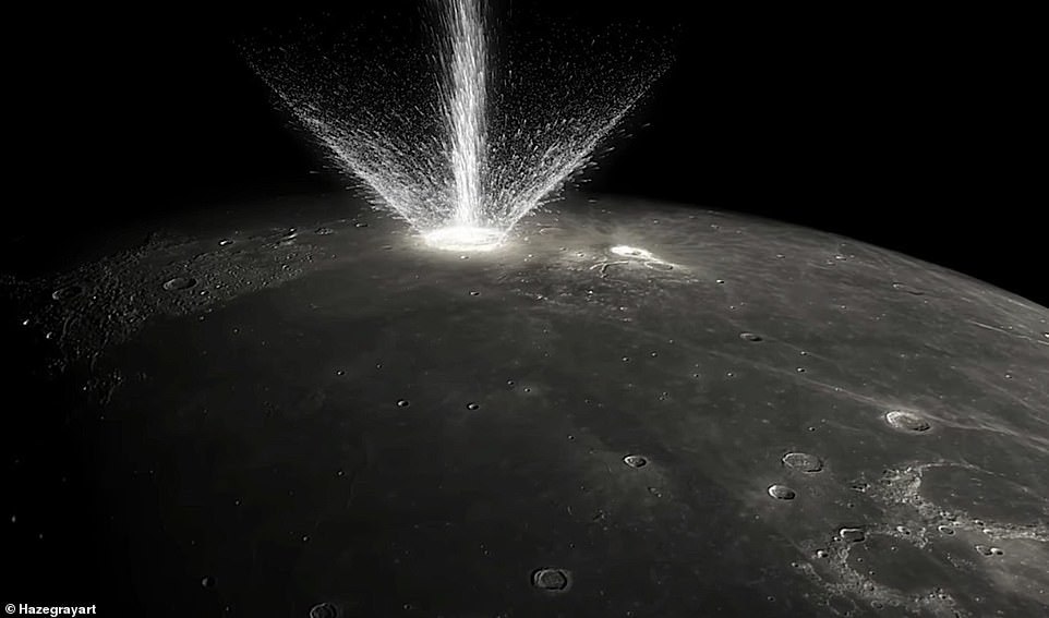 小行星撞击月球时什么样儿就像烟花爆炸