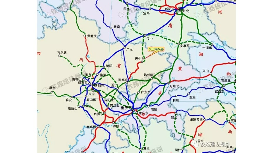 这条铁路太强大西连成都南下重庆北至西安汉巴南高铁加快推进