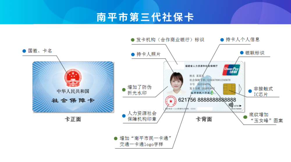 南平市第三代社会保障卡正式发行!有哪些新变化