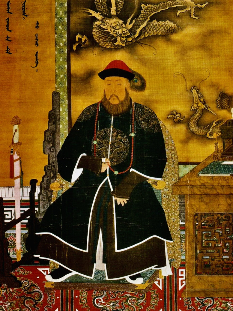 阿巴泰(饶馀敏郡王)—皇太极(清太宗)—巴布泰(皇子)—德格类(皇子)