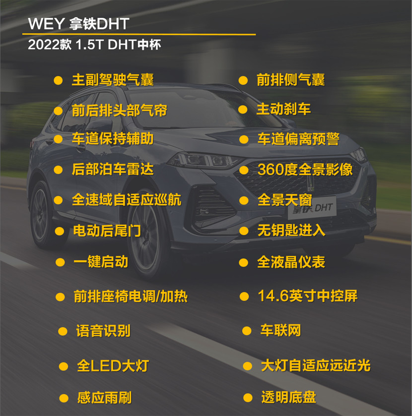 5t柠檬智能混动 wey拿铁dht三款配置怎么选?