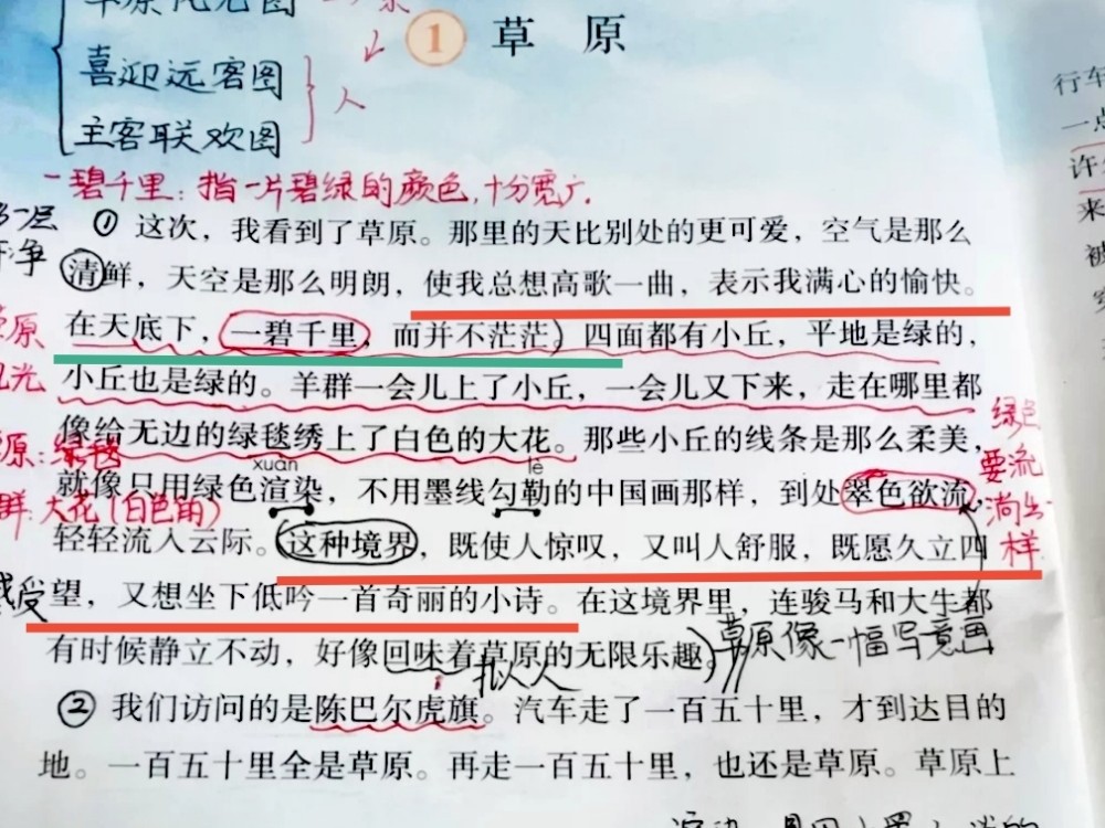 部编版课文草原一开头就是病句学生都不肯背编者能认真点吗