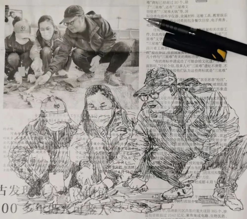 在报纸上对着插图画速写,这是最便宜的画材吧?