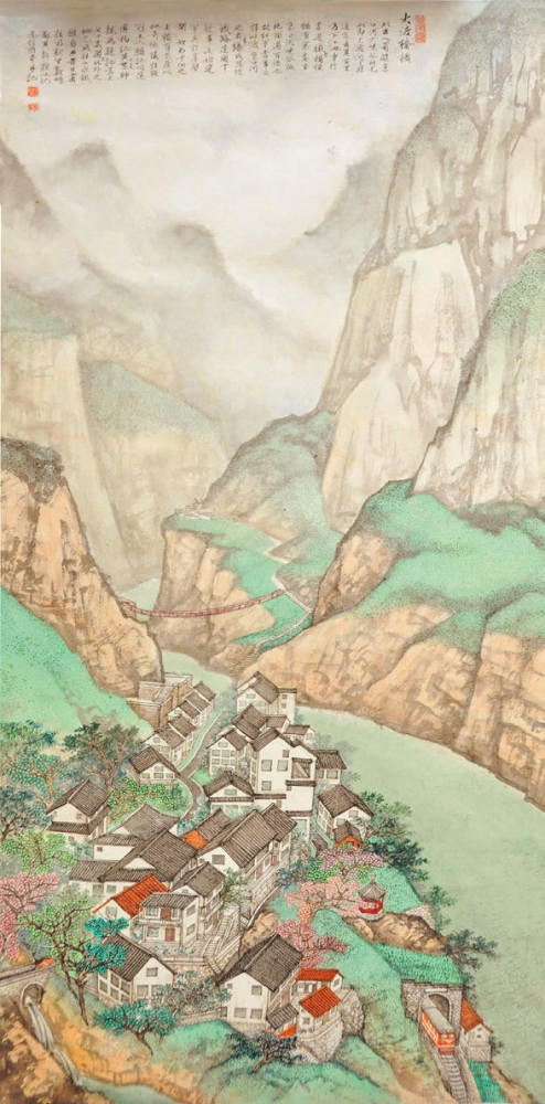 起红军强渡大渡河无比壮烈的历史场景,之后就创作了国画作品《大渡桥