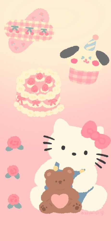 画师安利(2)凯蒂猫粉色主题壁纸