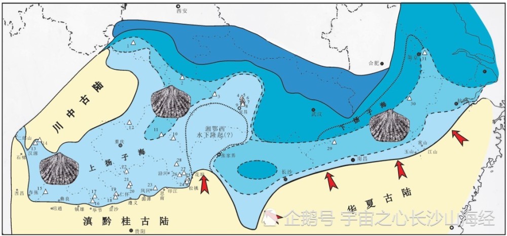 而扬子华南板块的东南部叫华夏板块,部分被挤入东海和南海.