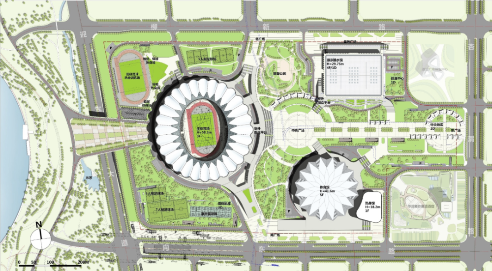 平面图东西剖面图南北剖面图项目名称:西安奥体中心主体育场项目地点