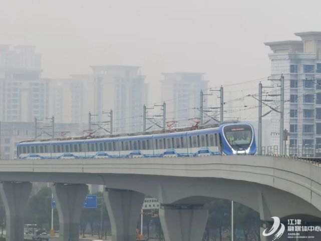 刚刚轨道交通5号线江跳线江津区段首次热滑成功