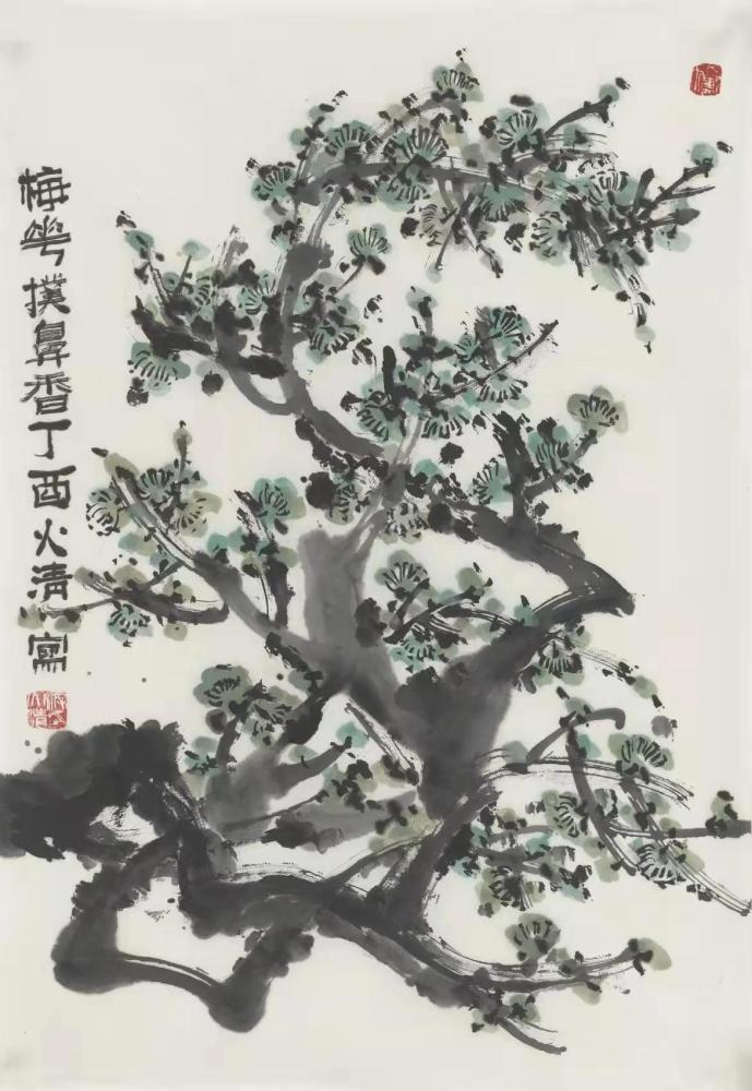 明代大家方孝孺曾作一诗《画梅:微雪初消月半池,篱边遥见两三枝.