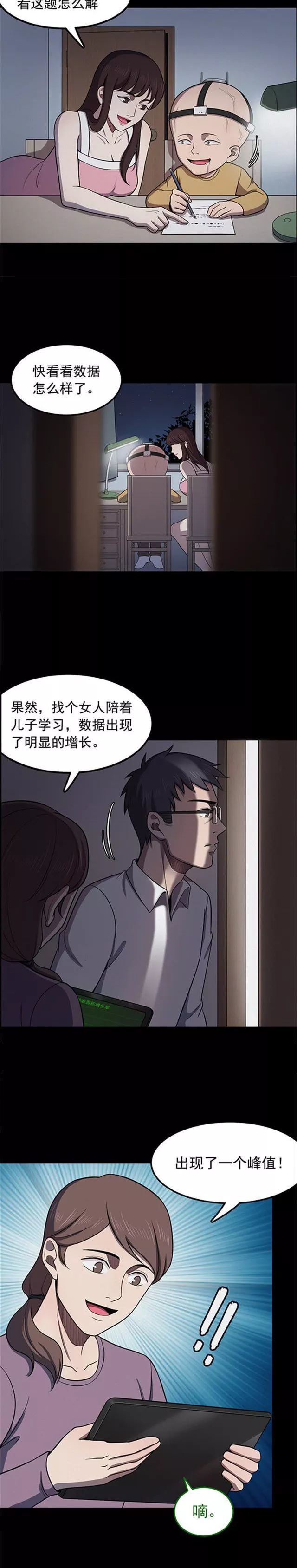 人性惊悚漫画《聪明的大脑》疯狂刺激孩子大脑的父母,微密集慎入!