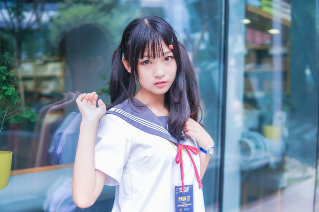 jk水手服,双马尾简直是可爱的灵魂呢