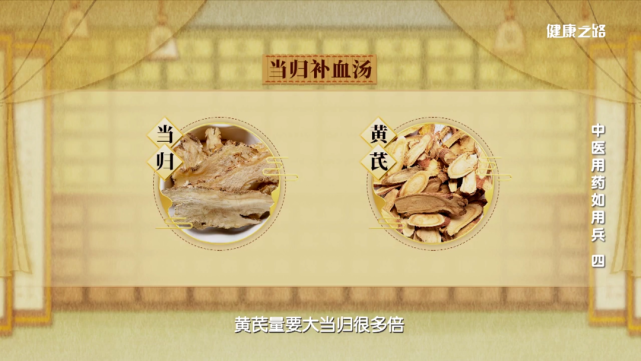药中的当归可以补血,而本方的核心药材则是黄芪,黄芪补气,以气生血,以