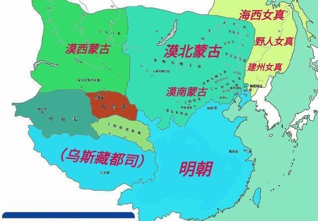 明末蒙古三大部分布示意图但是,清帝国在东北边境与俄罗斯帝国的冲突