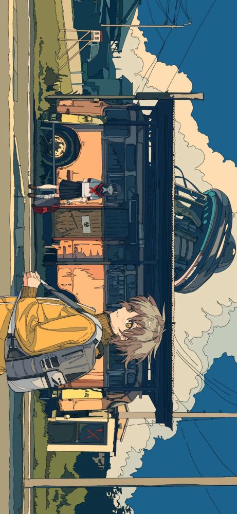 听说你也在努力奔跑 | 插画手机横屏壁纸 | 平板壁纸